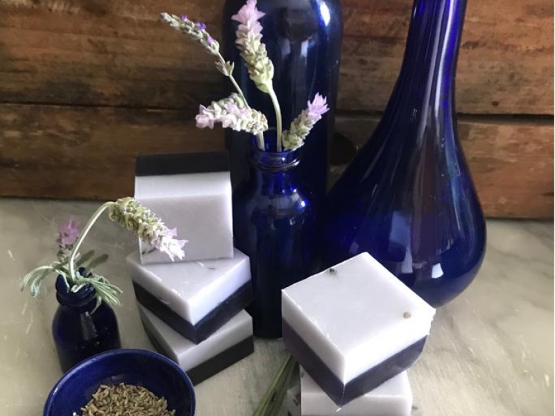 LAVENDER CAKE DOUBLE LAYER SOAP